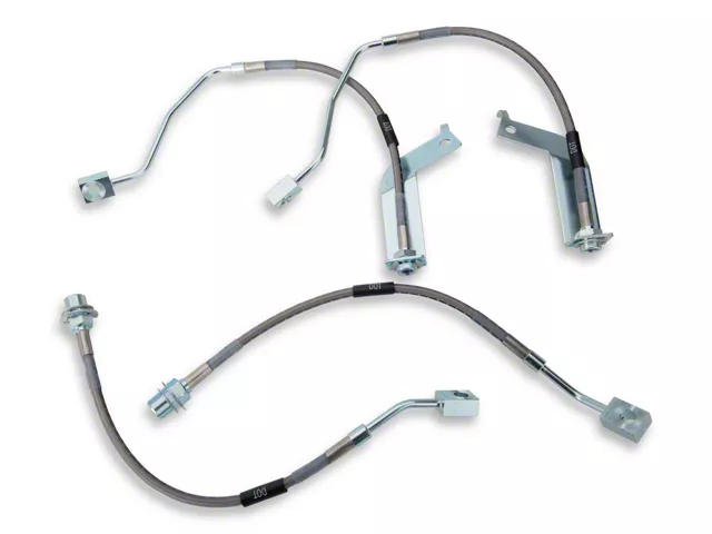 Russell Stainless Steel Braided Brake Line Kit; Front and Rear (99-04 Mustang GT, V6 w/ Traction Control)