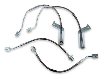 Russell Stainless Steel Braided Brake Line Kit; Front and Rear (99-04 Mustang GT, V6 w/o Traction Control)