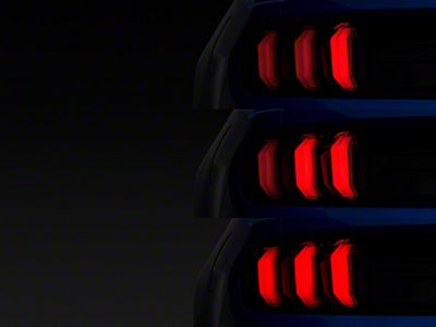 S550 Euros 2018 Style LED Tail Lights; Black Housing; Smoked Lens (15-23 Mustang)