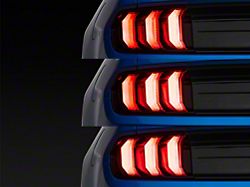 S550 Euros 2018 Style Tail Lights with Red Sequence; Black Housing; Clear Lens (15-23 Mustang)