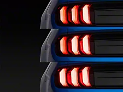 S550 Euros 2018 Style Tail Lights with Red Sequence; Black Housing; Clear Lens (15-23 Mustang)