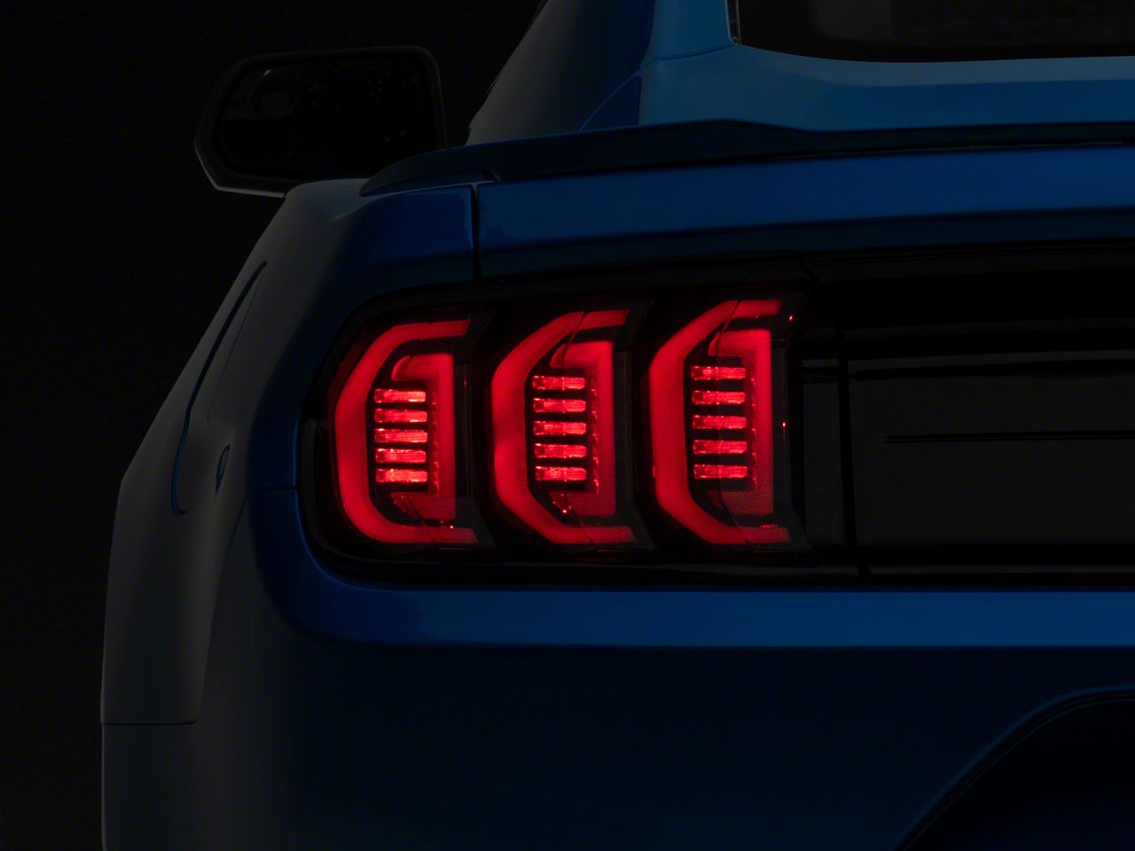 S550 Euros Mustang V2 LED Tail Lights; Black Housing; Smoked Lens