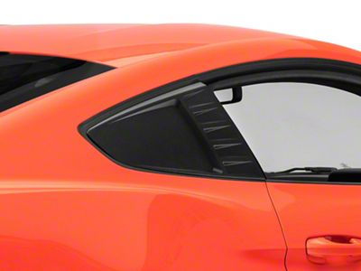 Saleen Quarter Window Louvers; Matte Black (15-23 Mustang Fastback)