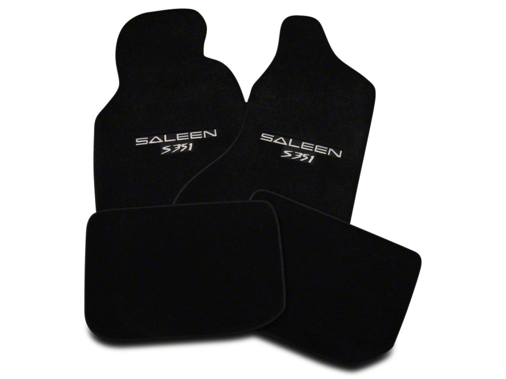 Saleen Mustang Front and Rear Floor Mats with Saleen S351 Logo; Black
