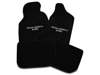 Saleen Front and Rear Floor Mats with Saleen S351 Logo; Black (94-98 Mustang)