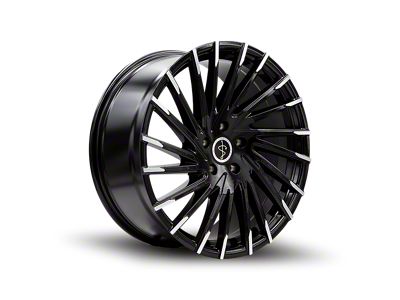 Sapphire Luxury Alloys SX06 Gloss Black with Machined Face Wheel; 22x9; 20mm Offset (08-23 RWD Challenger, Excluding Widebody)