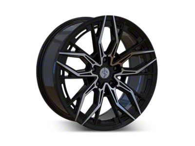 Sapphire Luxury Alloys SX07 Gloss Black with Machined Face Wheel; 20x9; 35mm Offset (24-25 Mustang GT, EcoBoost)