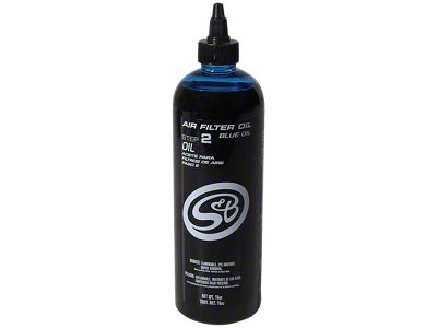 S&B Air Filter Oil Bottle; Blue; 16-Ounce