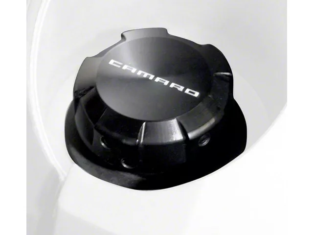 Drake Muscle Cars Billet Aluminum Oil Cap Cover; Black (10-15 Camaro)