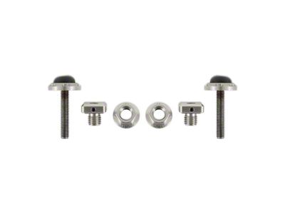 Scott Drake Adjustable Hood Bumpers; Stainless Steel (79-93 Mustang)