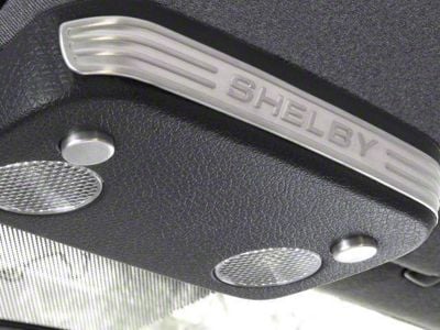 Drake Muscle Cars Aluminum Map Light Accent with Shelby Logo; Satin (05-14 Mustang w/o Anti-Theft System)