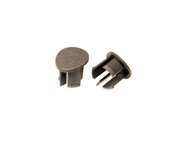 Drake Muscle Cars Driver Side Door Arm Rest Plugs; Gray (87-93 Mustang)