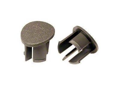 Drake Muscle Cars Driver Side Door Arm Rest Plugs; Gray (87-93 Mustang)