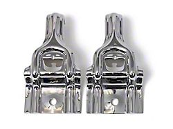 Drake Muscle Cars Upper Radiator Brackets; Polished (87-93 Mustang)