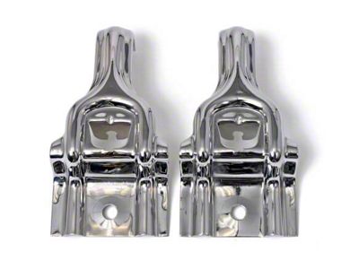 Drake Muscle Cars Upper Radiator Brackets; Polished (87-93 Mustang)