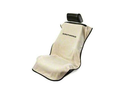 Seat Towel with New Style Camaro Logo; Tan (Universal; Some Adaptation May Be Required)