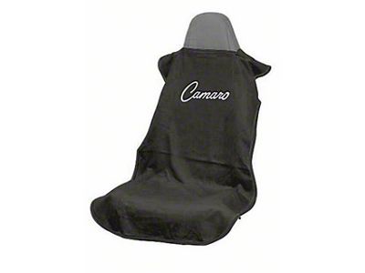 Seat Towel with Old Style Camaro Logo; Black (Universal; Some Adaptation May Be Required)