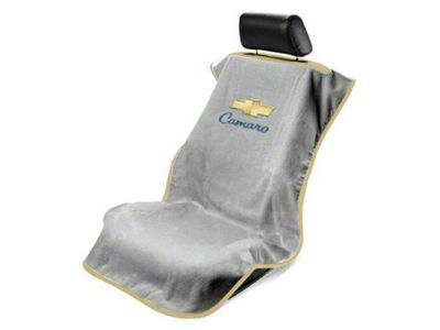 Seat Towel with Old Style Camaro Logo; Gray (Universal; Some Adaptation May Be Required)