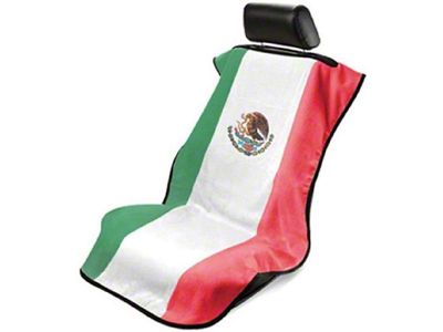 Seat Cover with Mexican Flag Design; Red, White and Green (Universal; Some Adaptation May Be Required)