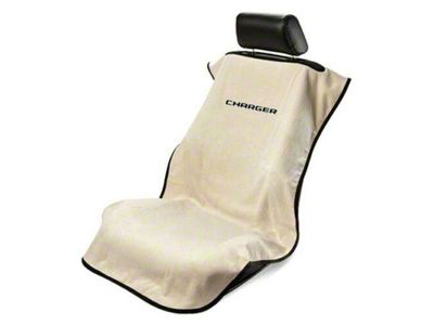 Seat Towel with Charger Logo; Tan (Universal; Some Adaptation May Be Required)