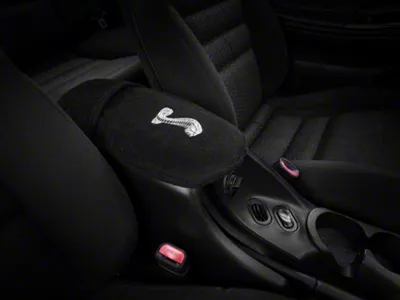 Center Console Cover with Cobra Logo; Black (94-04 Mustang)