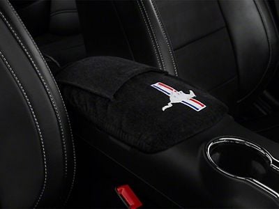 Center Console Cover with Tri-Bar Running Pony Logo; Black (05-09 Mustang)