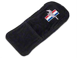 Center Console Cover with Tri-Bar Running Pony Logo; Black (10-14 Mustang)