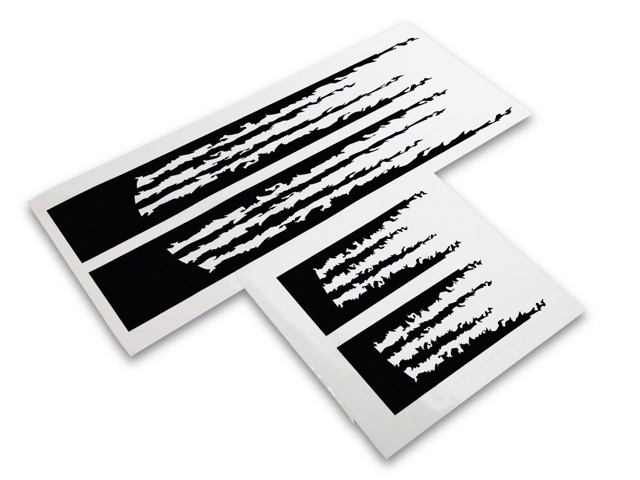 SEC10 Mustang Shredded Full Length Stripes; Gloss Black