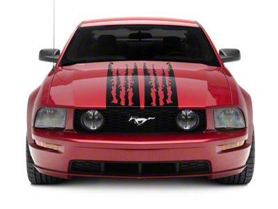 SEC10 Shredded Full Length Stripes; Matte Black (05-09 Mustang)