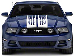 SEC10 Shredded Full Length Stripes; White (10-14 Mustang)