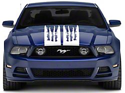 SEC10 Shredded Full Length Stripes; White (10-14 Mustang)