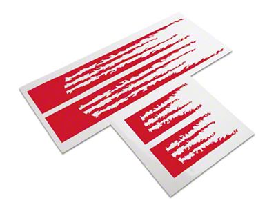 SEC10 Shredded Full Length Stripes; Red (79-93 Mustang)