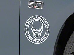 SEC10 FAFO Skull Decal; White (Universal; Some Adaptation May Be Required)