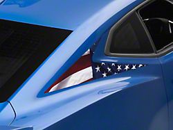 SEC10 Sail Panel Decals; Real Flag (10-24 Camaro Coupe)