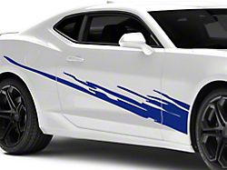 SEC10 Side Splash Decals; Blue (10-24 Camaro)