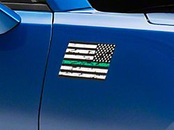SEC10 Small Distressed Flag Printed Decals; Green Line (Universal; Some Adaptation May Be Required)