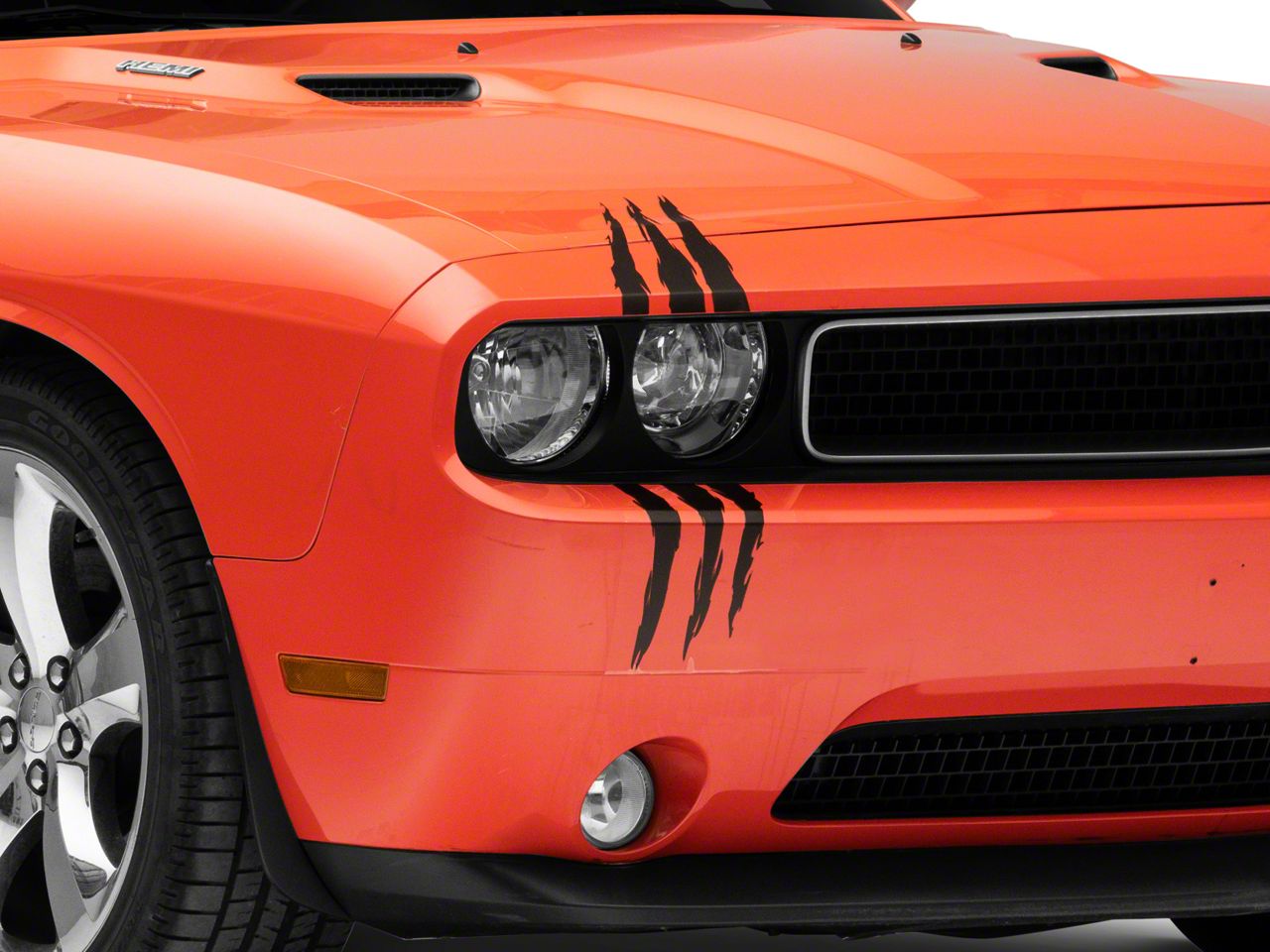 Challenger Rear Quarter Side C-Stripes; Matte Black (19-23