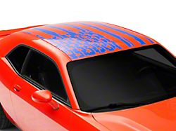 SEC10 Distressed Flag Roof Decal; Blue (08-23 Challenger)