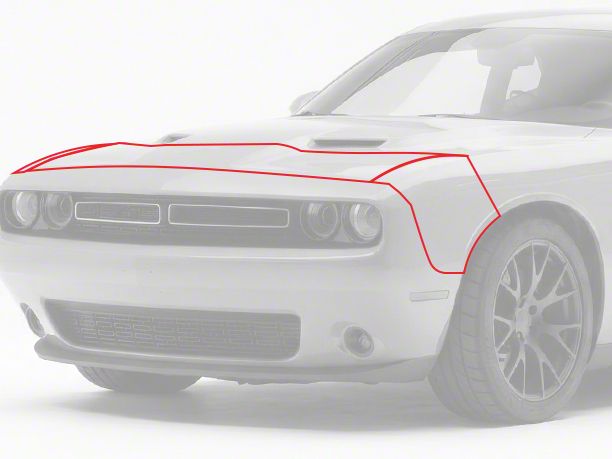 SEC10 Challenger Fender, Hood and Mirror Paint Protection Film