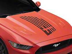 SEC10 Flag and Cross Hood Decal; Gloss Black (Universal; Some Adaptation May Be Required)