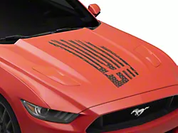 SEC10 Flag and Cross Hood Decal; Matte Black (Universal; Some Adaptation May Be Required)