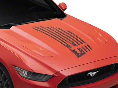 SEC10 Flag and Cross Hood Decal; Matte Black (Universal; Some Adaptation May Be Required)