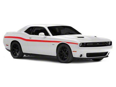 SEC10 Lowerbelt Line Stripes; Red (08-23 Challenger)