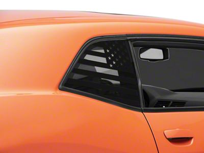 SEC10 Quarter Window Flag Decal; Gloss Black (08-23 Challenger)