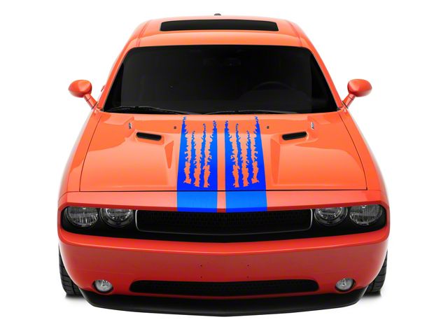 SEC10 Shredded Full Length Stripes; Blue (08-23 Challenger)