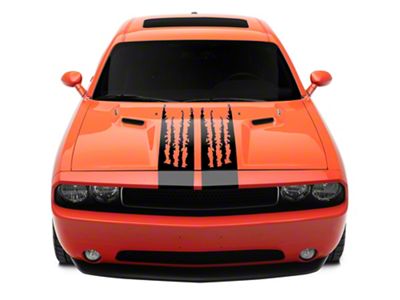 SEC10 Shredded Full Length Stripes; Gloss Black (08-23 Challenger)