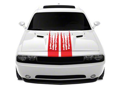 SEC10 Shredded Full Length Stripes; Red (08-23 Challenger)