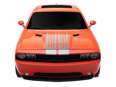 SEC10 Shredded Full Length Stripes; Sliver (08-23 Challenger)