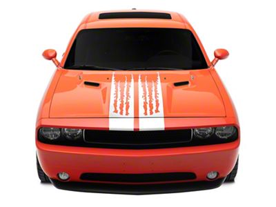 SEC10 Shredded Full Length Stripes; White (08-23 Challenger)