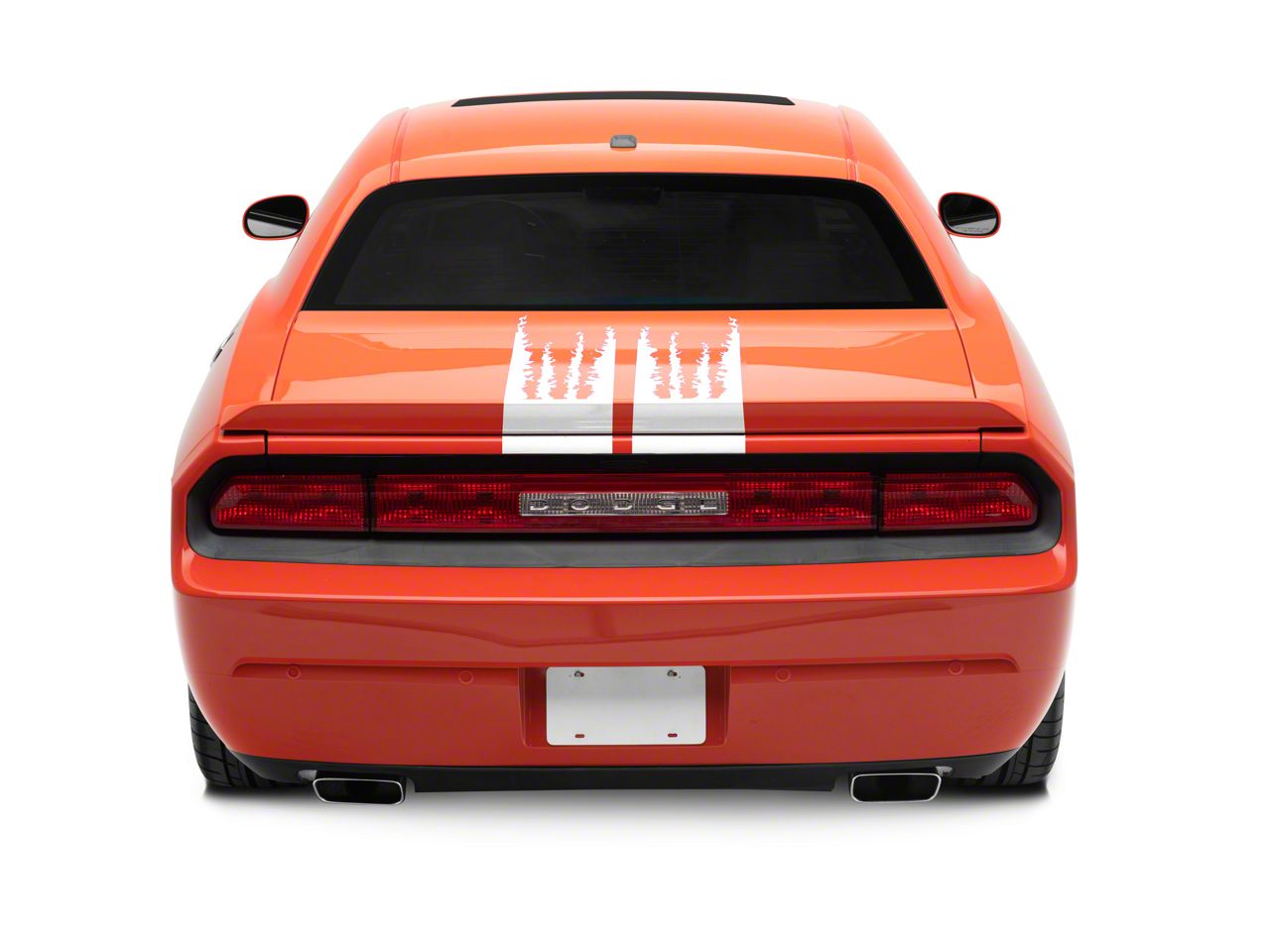 SEC10 Challenger Shredded Full Length Stripes; White CH18240